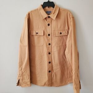L.L. Bean Signature Soft Flannel Slim Fit Golden Flannel Shirt Mens Large Reg.
